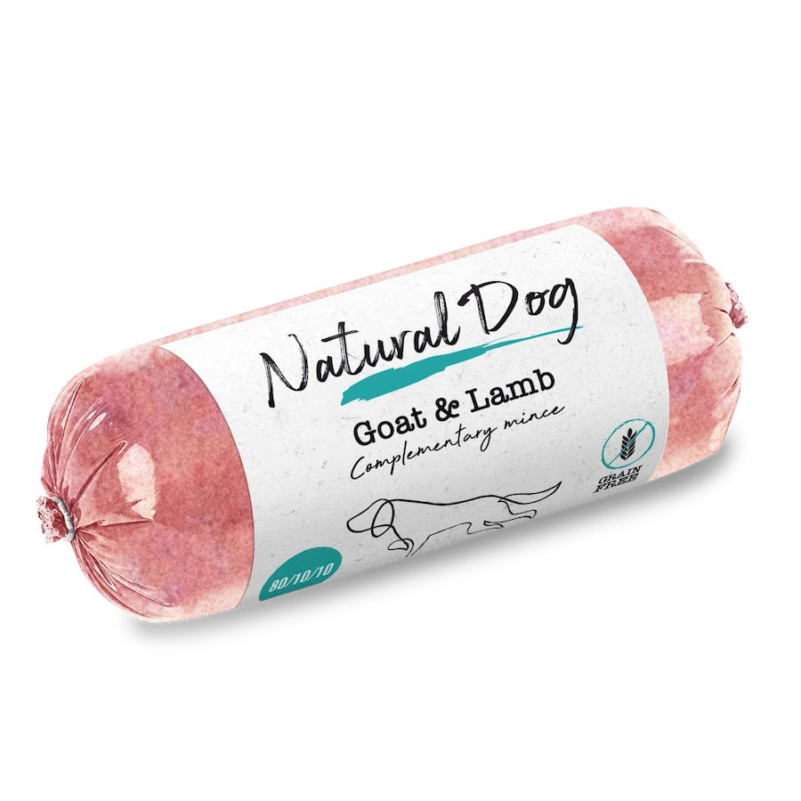 Natural Dog 80-10-10 Goat & Lamb Chub, 500g