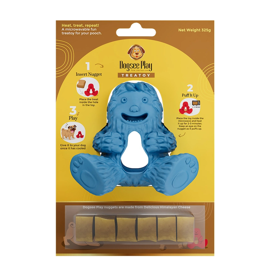 Dogsee Play Yeti Treat Toy, Blue