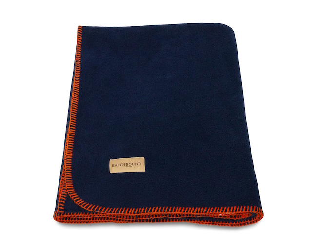 Stitched Fleece Blanket Navy