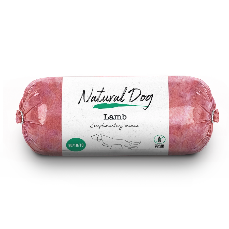 Natural Dog 80-10-10 Lamb Chub, 500g