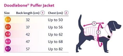 Doodlebone Puffer Jacket Size Guide