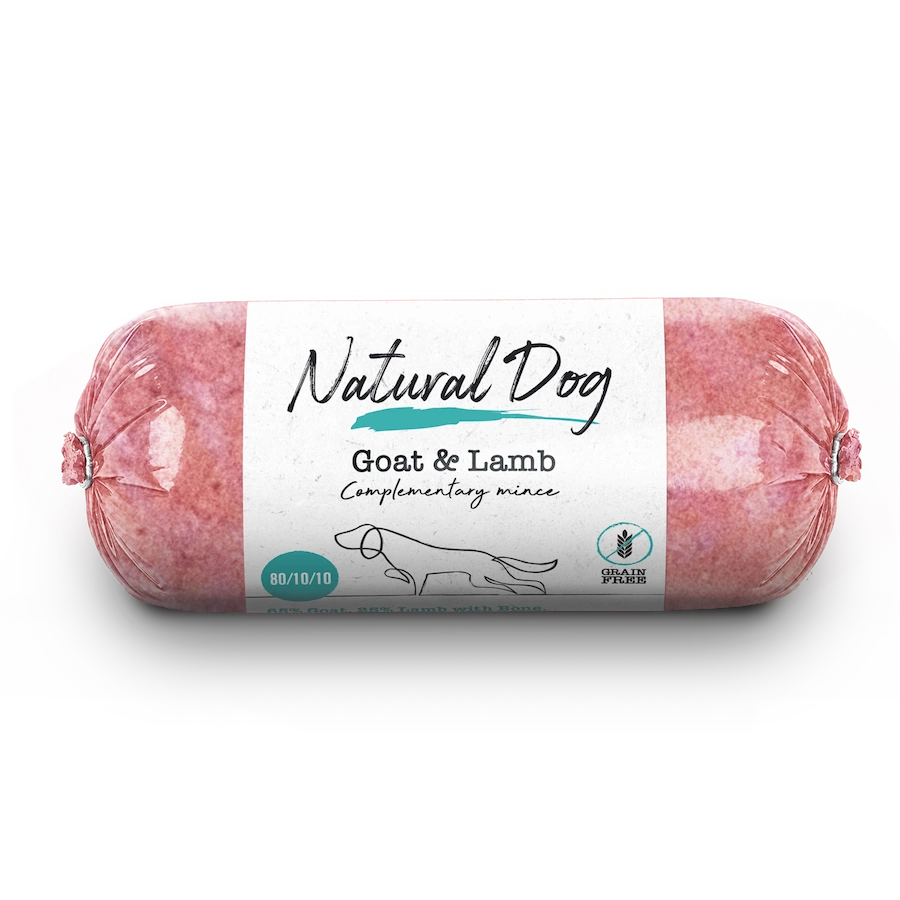 Natural Dog 80-10-10 Goat & Lamb Chub, 500g