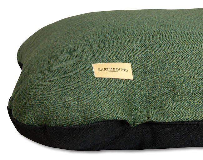 Earthbound Flat Cushion, Pine Green Tweed