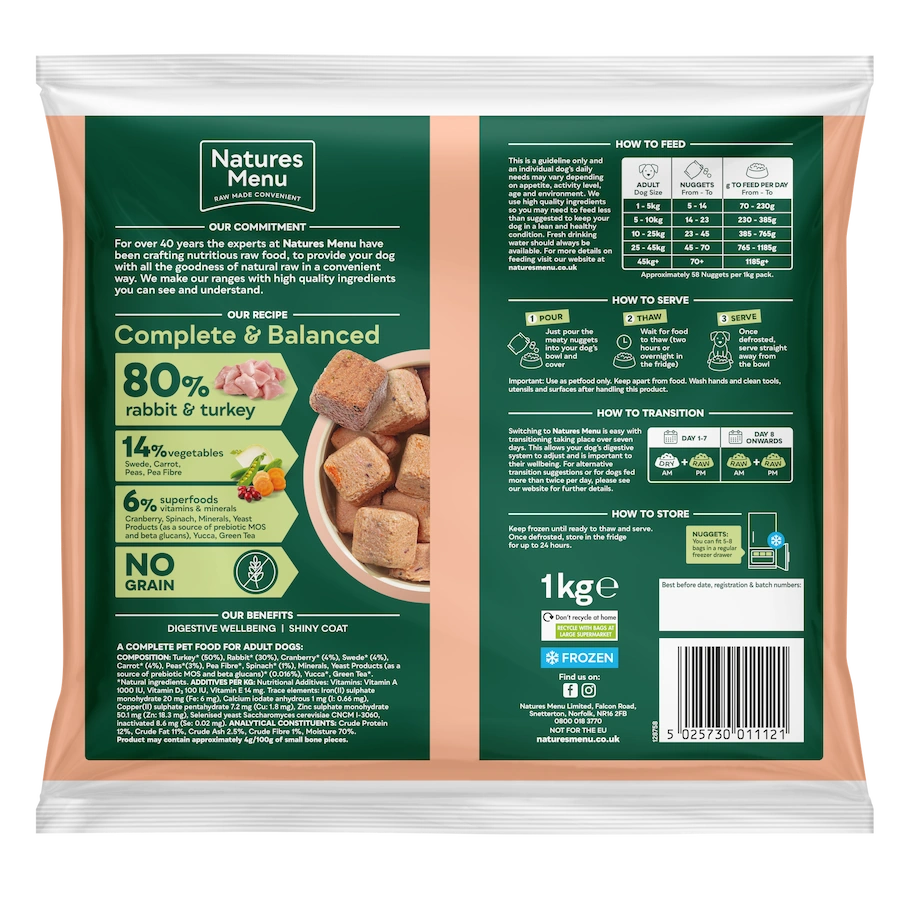 Natures Menu Rabbit & Turkey Nuggets