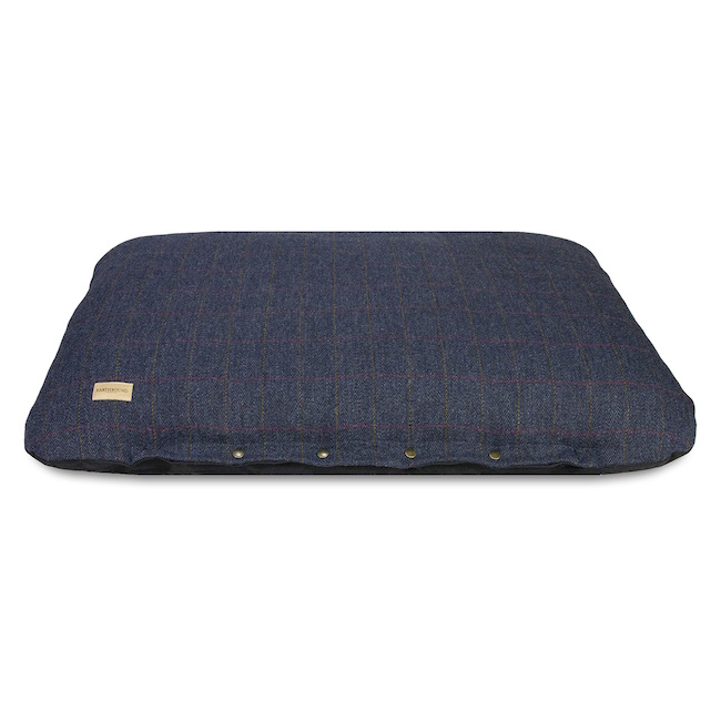 Earthbound Flat Cushion, Navy Tweed