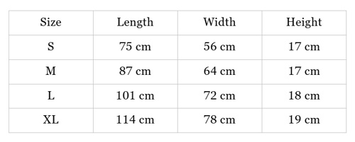 Flat Cushion Size Guide