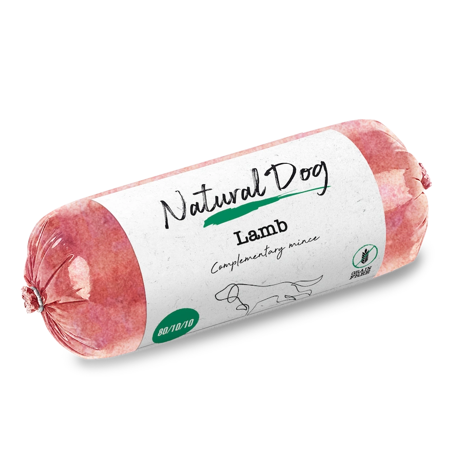 Natural Dog 80-10-10 Lamb Chub, 500g
