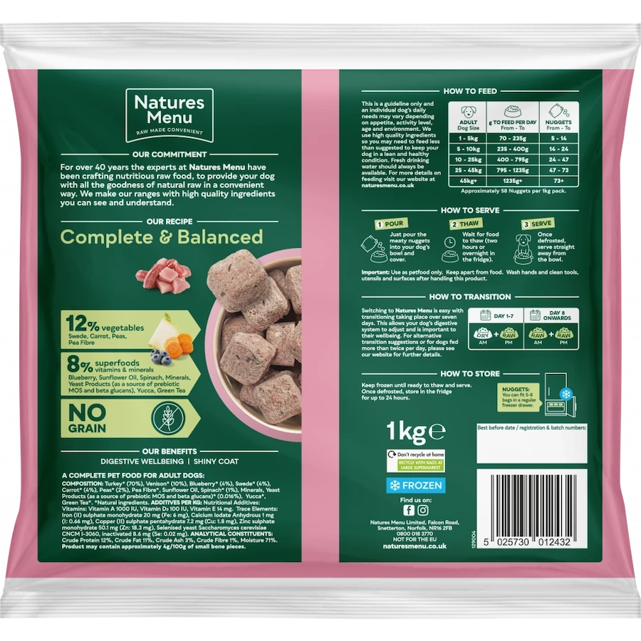 Natures Menu Turkey & Venison Nuggets