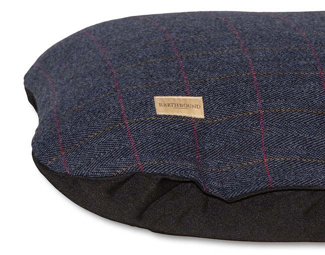 Earthbound Flat Cushion, Navy Tweed