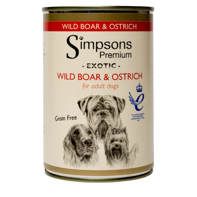 Simpsons Premium Wet Food - Wild Boar & Ostrich