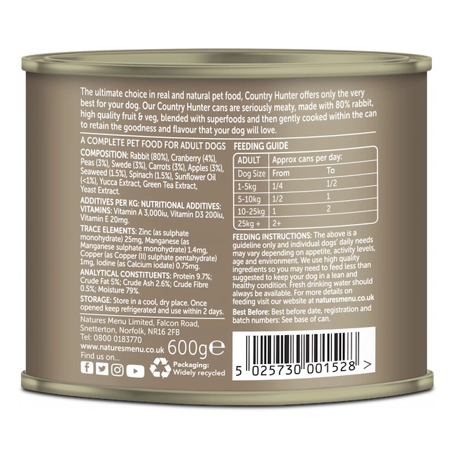 Country Hunter 600g Tin - Rabbit