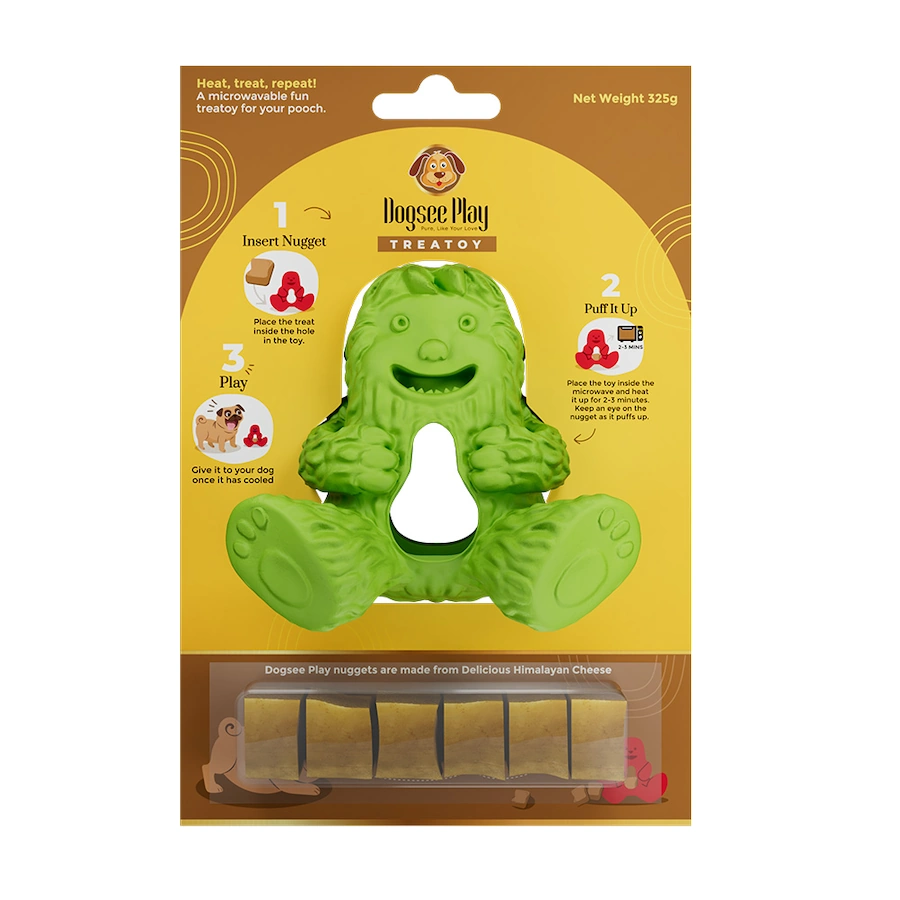 Dogsee Play Yeti Treat Toy, Green